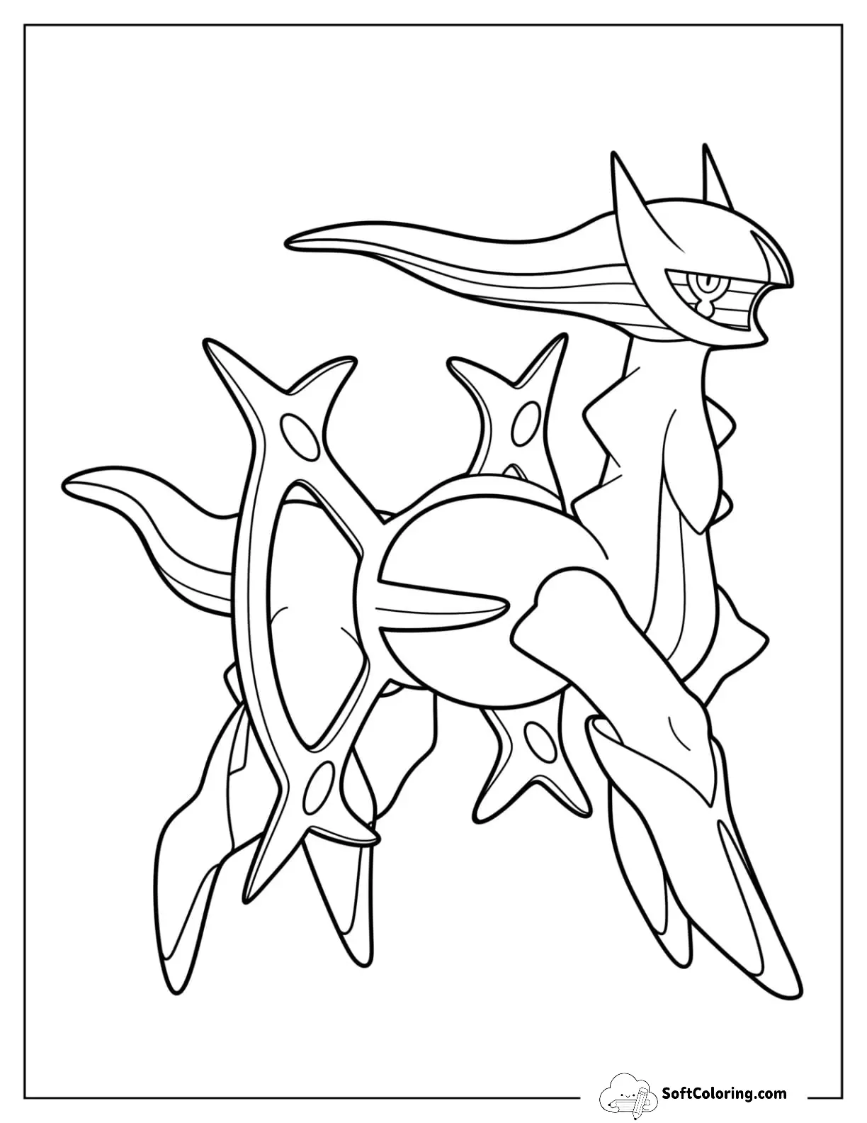 Arceus Legendary Pokemon Coloring Page
