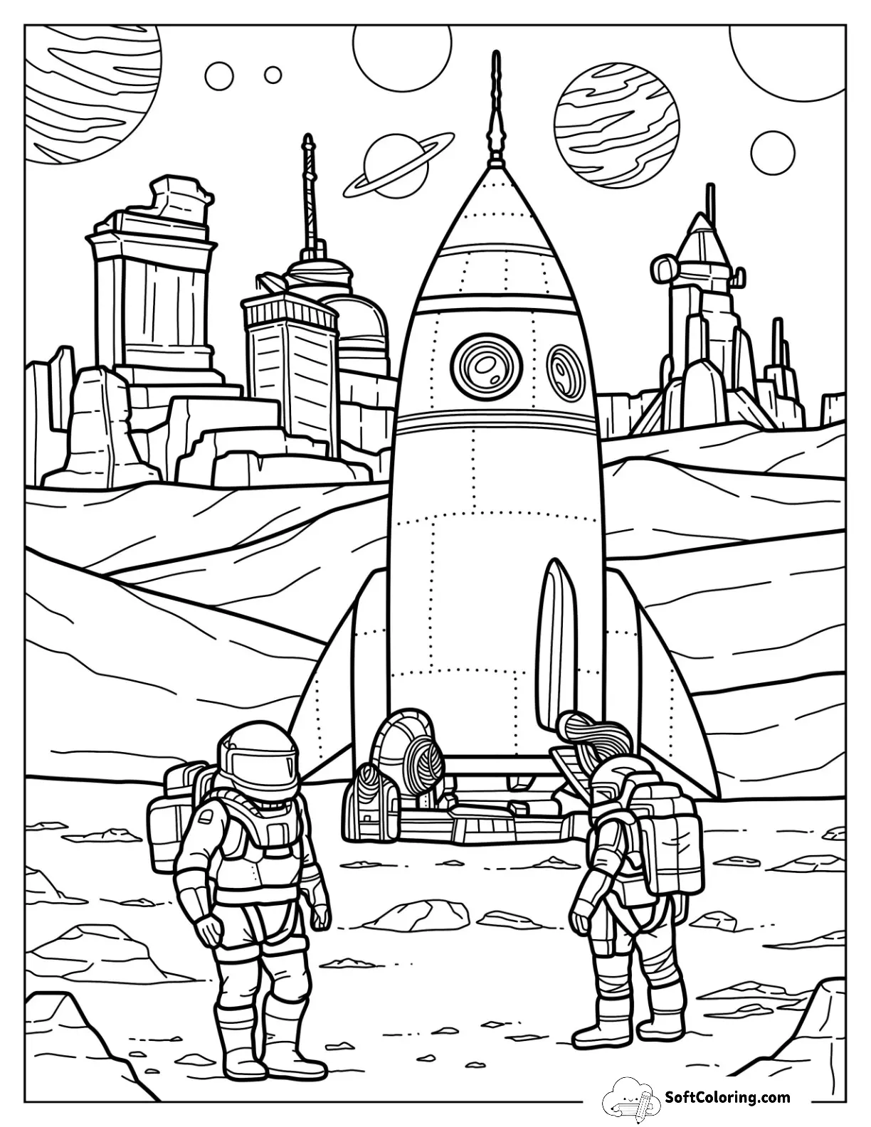 Astronauts Walking Around In Another Planet