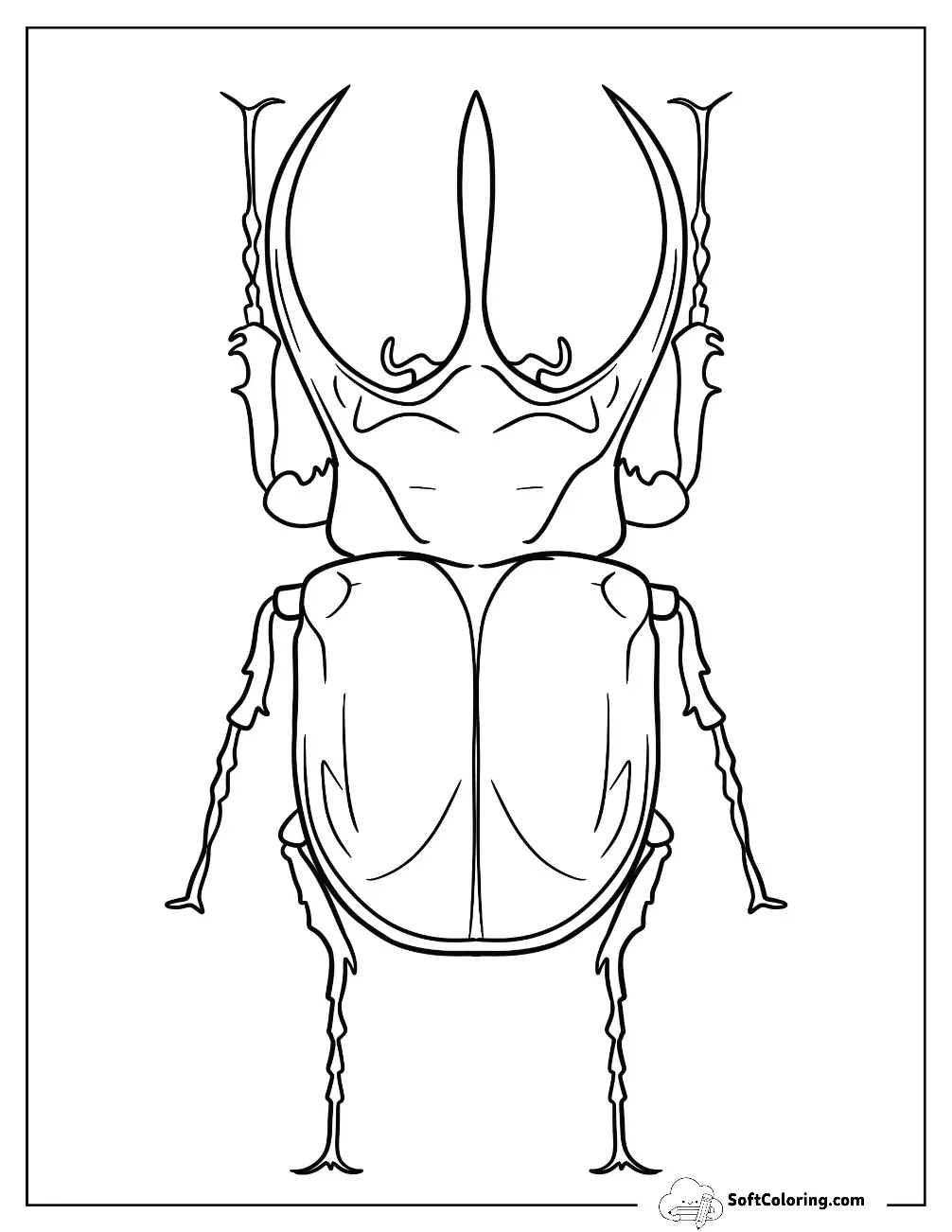 Atlas Beetle Coloring Page Outline For Kids