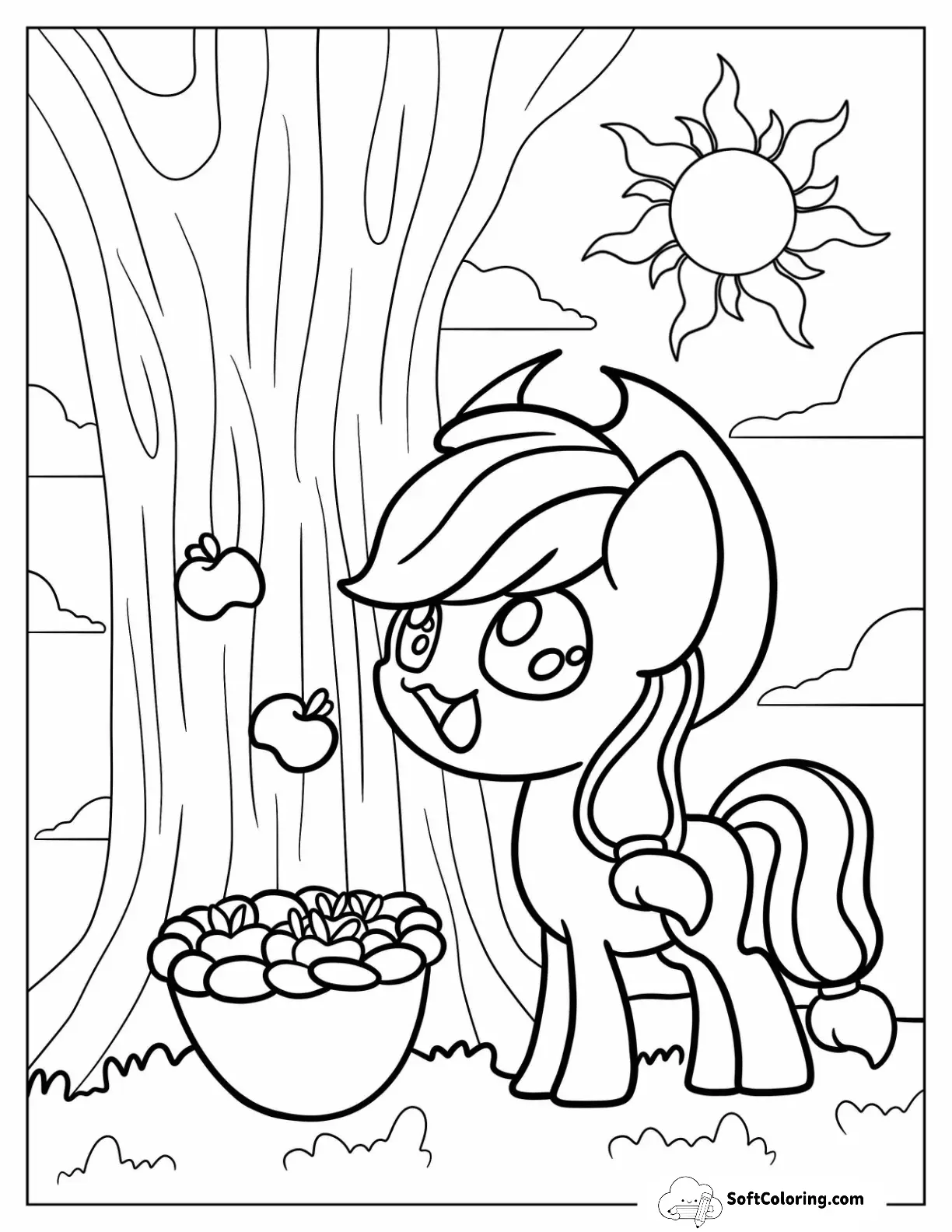 Baby Applejack Catching Apples For Kids
