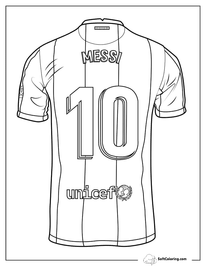 Back Of Lionel Messi_S Jersey To Color