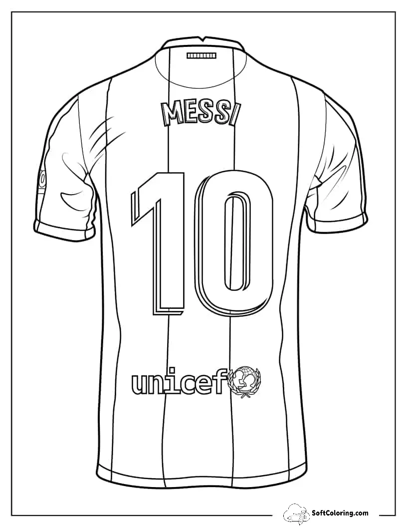 Back Of Lionel Messi_S Jersey To Color