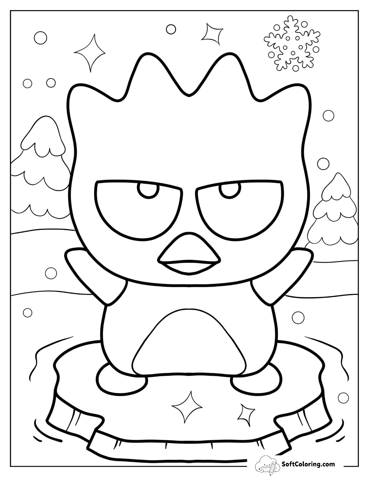 Sanrio Coloring Pages Of Badtz Maru With Arms Up
