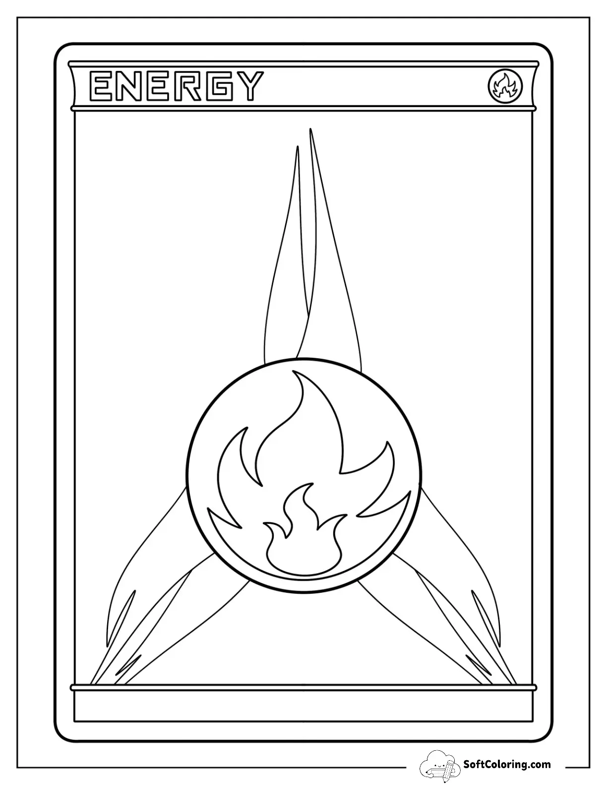 Basic Energy Pokemon Card Coloring Page For Preschoolers