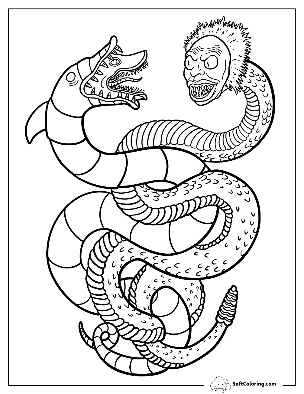 Beetlejuice Coloring Page Serpent And Sandworm