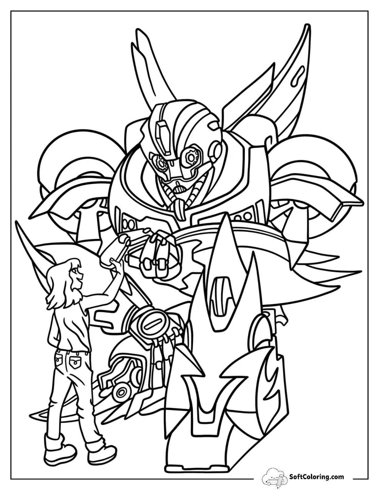 Bumblebee Coloring Page Holding Hands With Charlie Watson