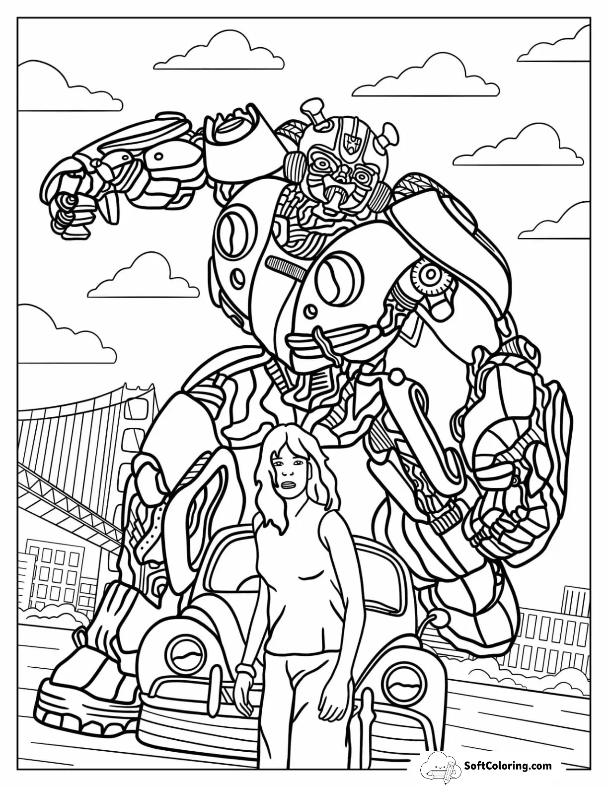 Bumblebee Coloring Page Protecting Charlie Watson