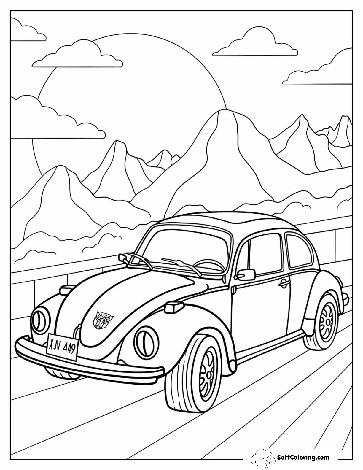 Bumblebee Coloring Page Volkswagen Beetle