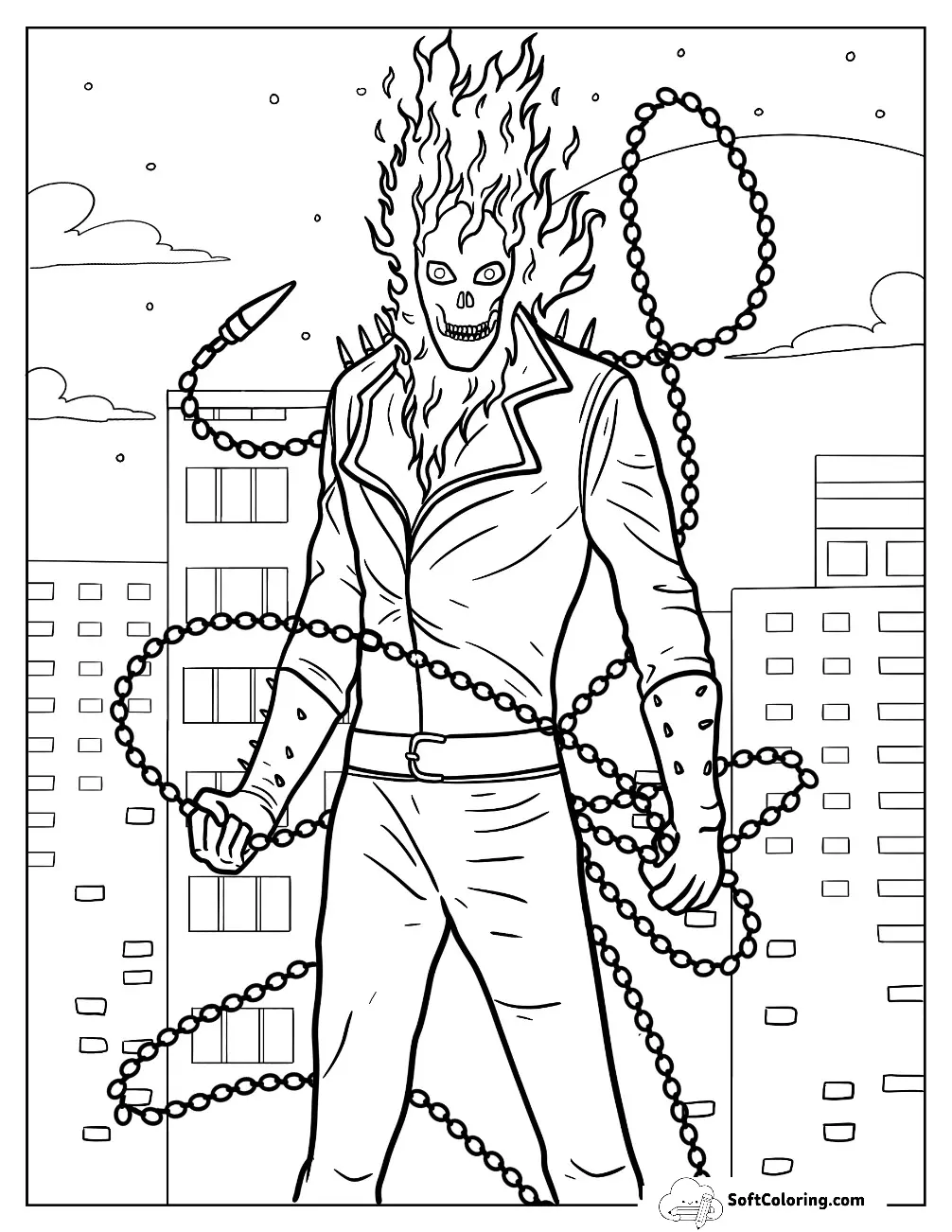 Burning Ghost Rider In The City
