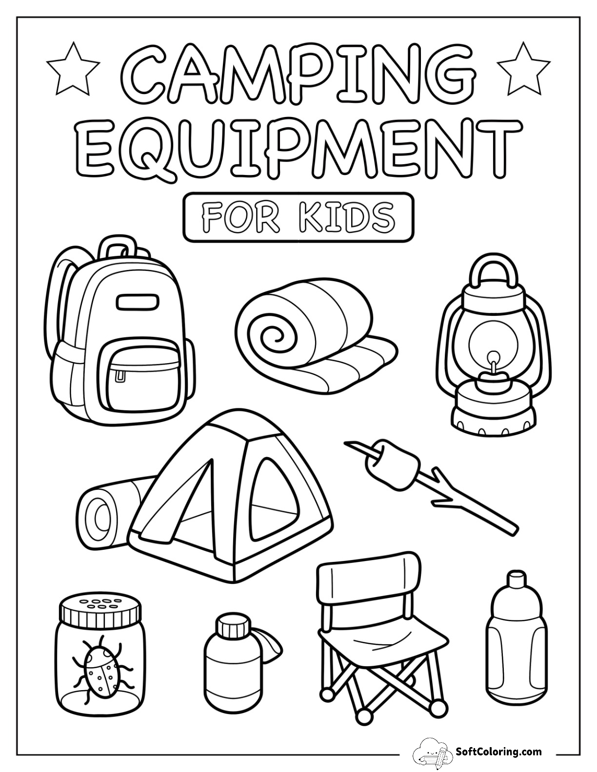 Equipment For Kids With Tent, Backpack, And Lantern