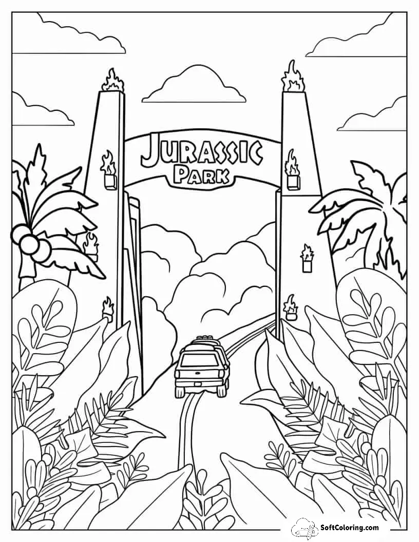 Car Entering Jurassic Park