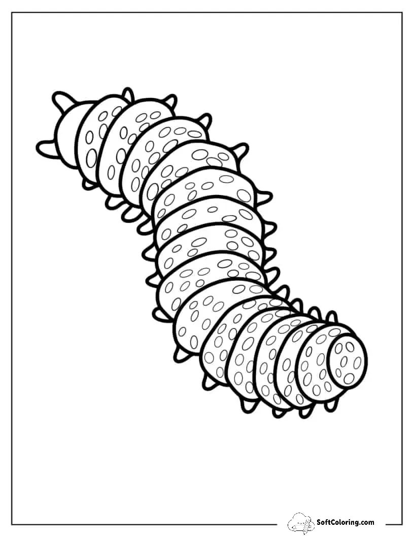 Caterpillar With Spots To Color For Kids
