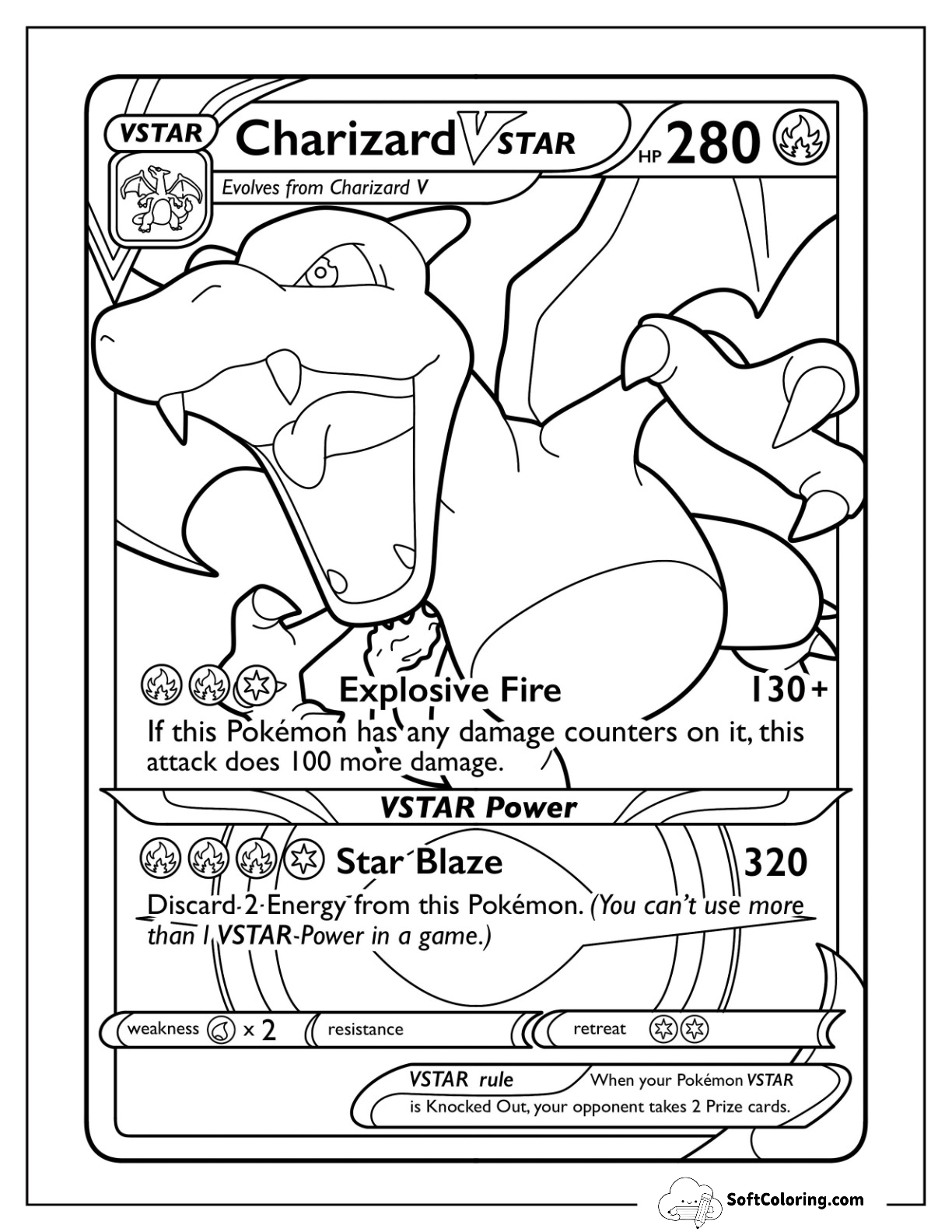 Charizard V Star Explosive Fire Pokemon Card