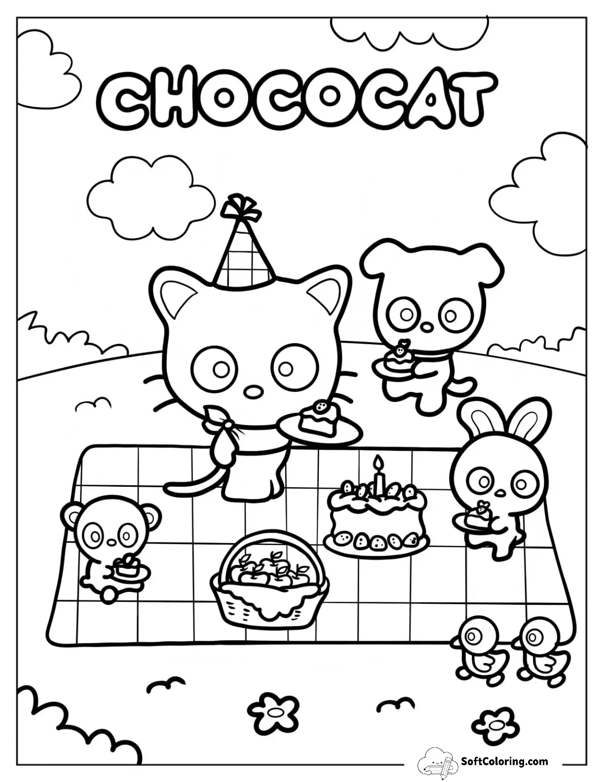 Chococat In A Birthday Picnic With Friends