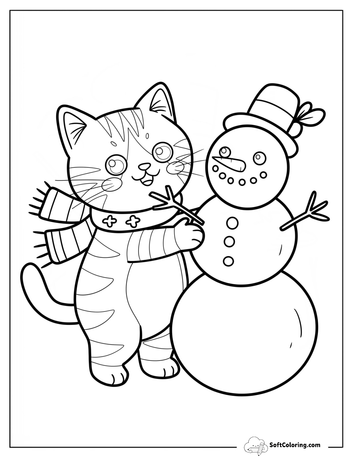 Christmas Cat Building A Jolly Snowman For Preschoolers