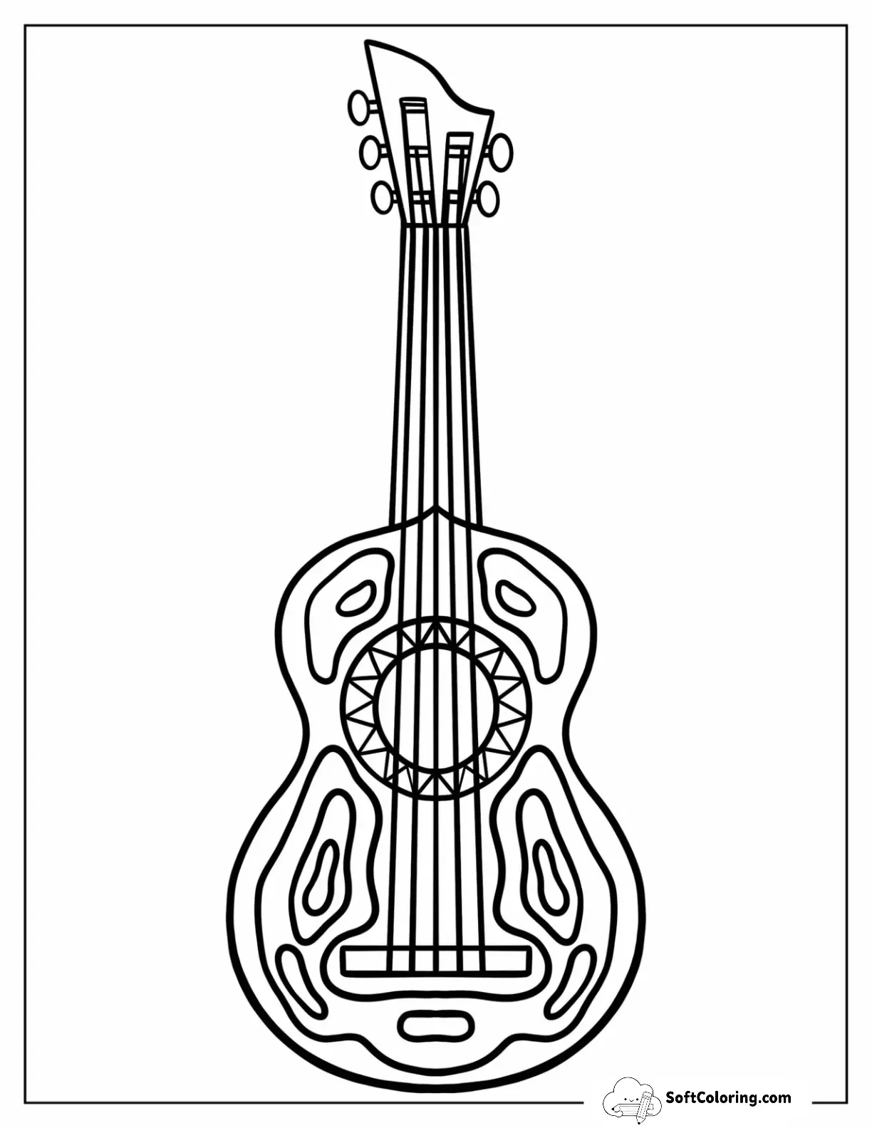 Cinco De Mayo Coloring Page Guitar