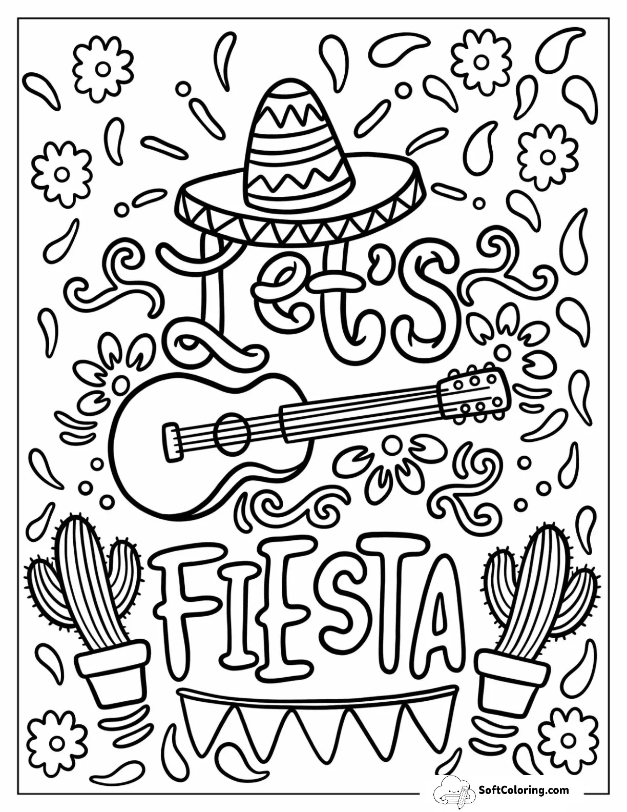 Cinco De Mayo Coloring Page Of Let S Fiesta