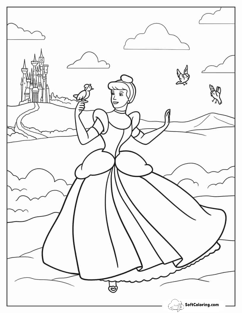 Cinderella Singing With Birds