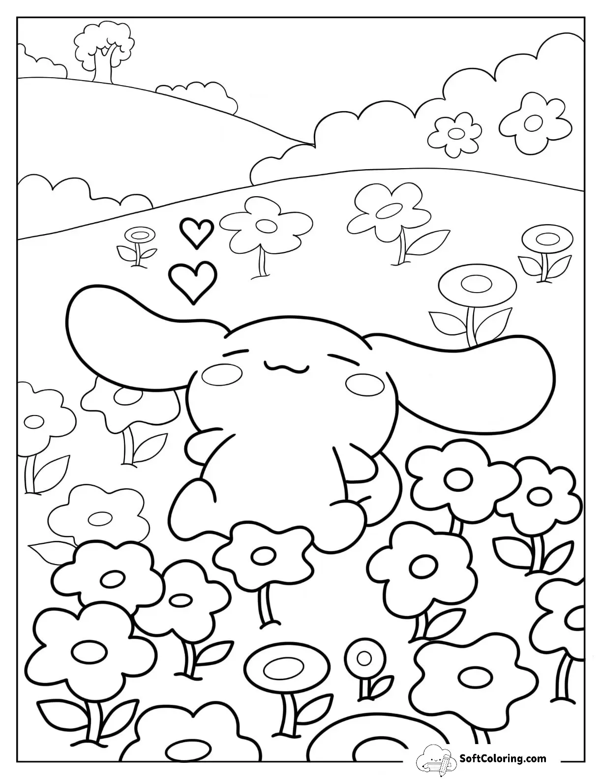 Cinnamon Sleeping On Flower Field