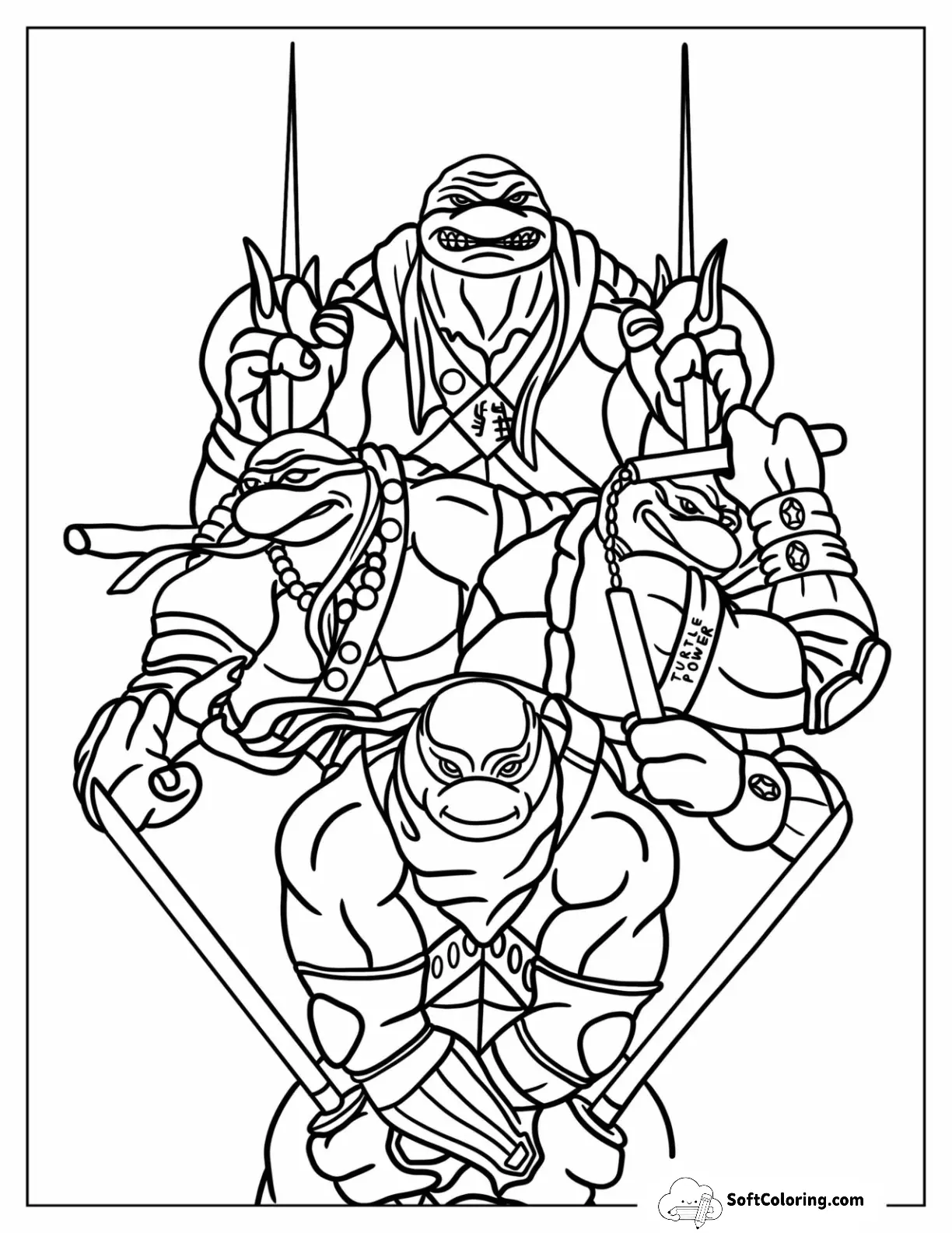 Ninja Turtles Coloring Page Of Angry Teenage Mutant