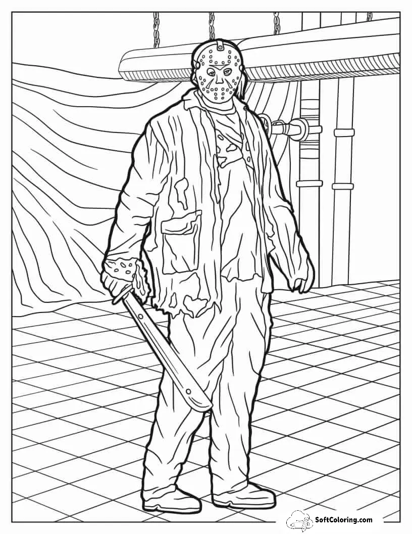 Coloring Page Of Jason From Friday The 13Th