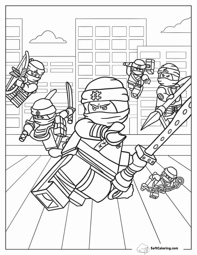 Coloring Page Of Lego Ninjago Movie Poster