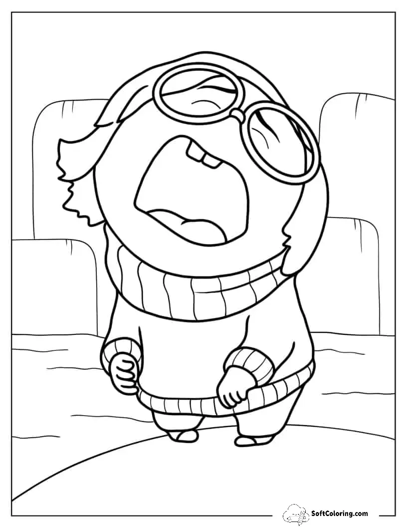 Coloring Page Of Sadness Crying