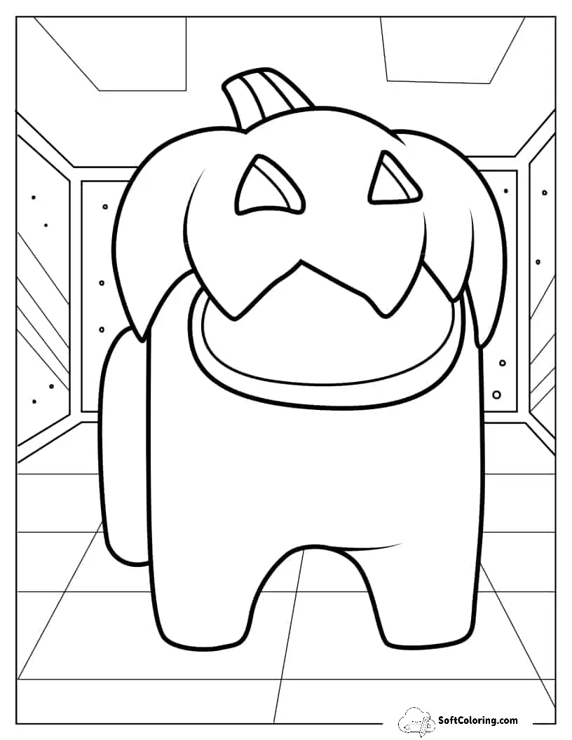 Among Us With Jack-O-Lantern