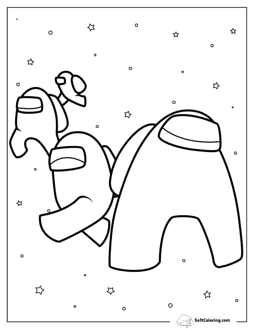 Coloring Page Of Crewmates In Space