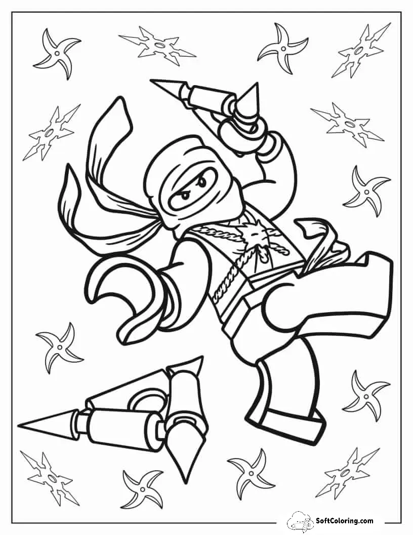 Coloring Sheet Of Nijago White Ninja Zane