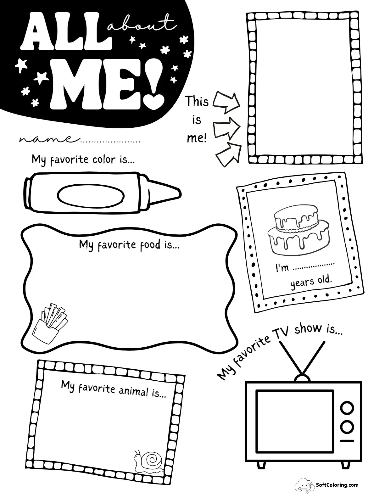 Coloring And Drawing Free Printable Worksheet For Elementary Students