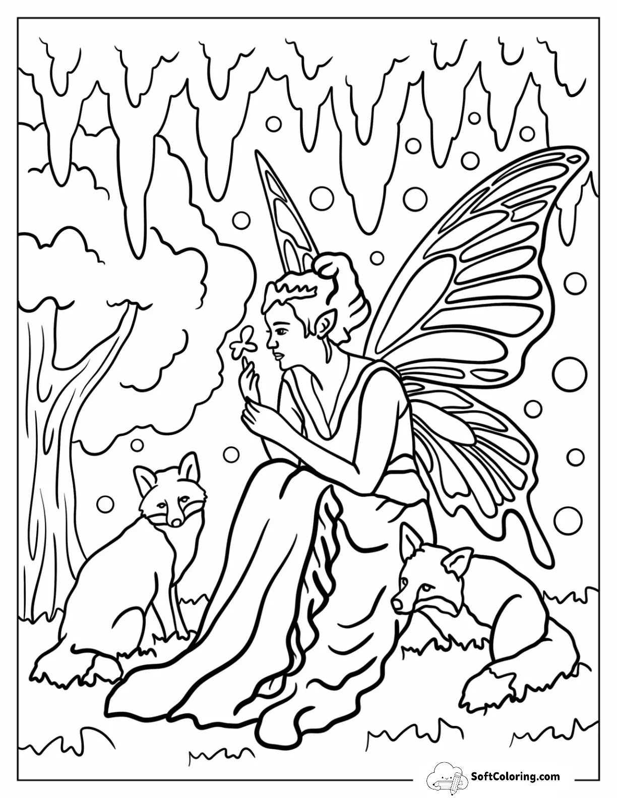 Cottagecore Of Fairy With Foxes In The Forest
