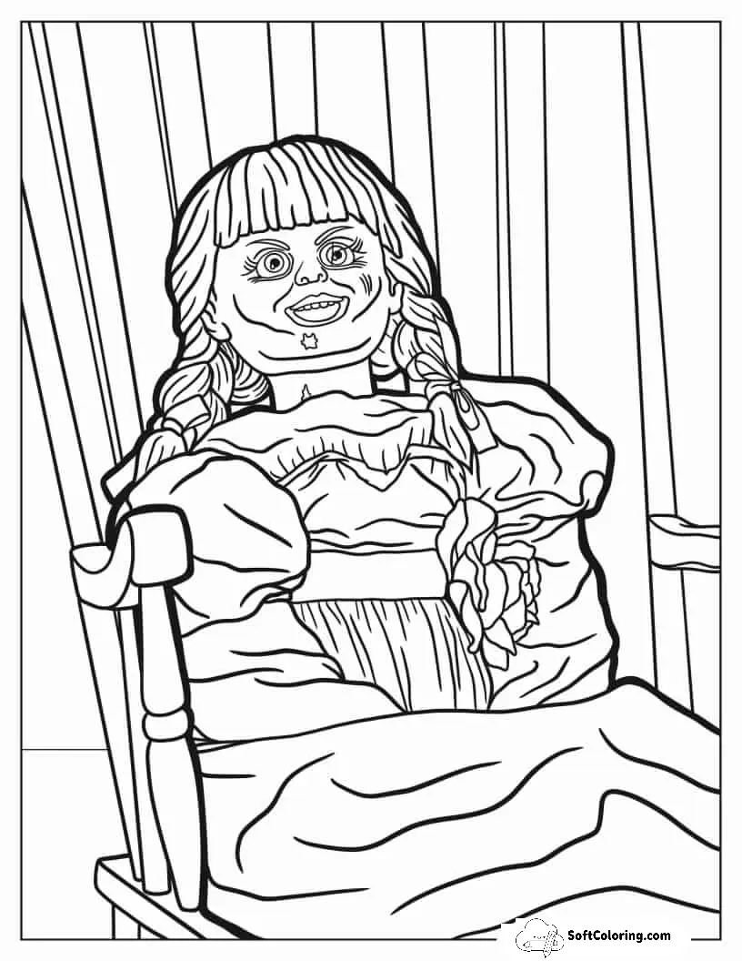 Creepy Annabelle Doll To Color