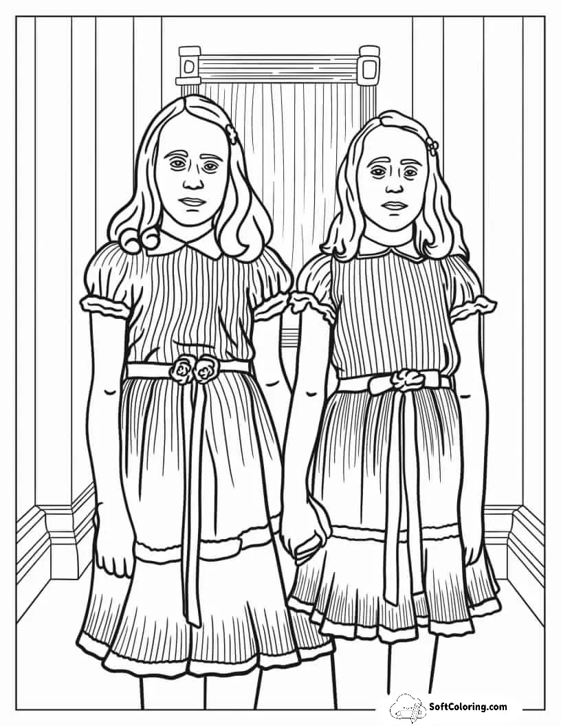 Creepy Twins From The Shining Movie To Color