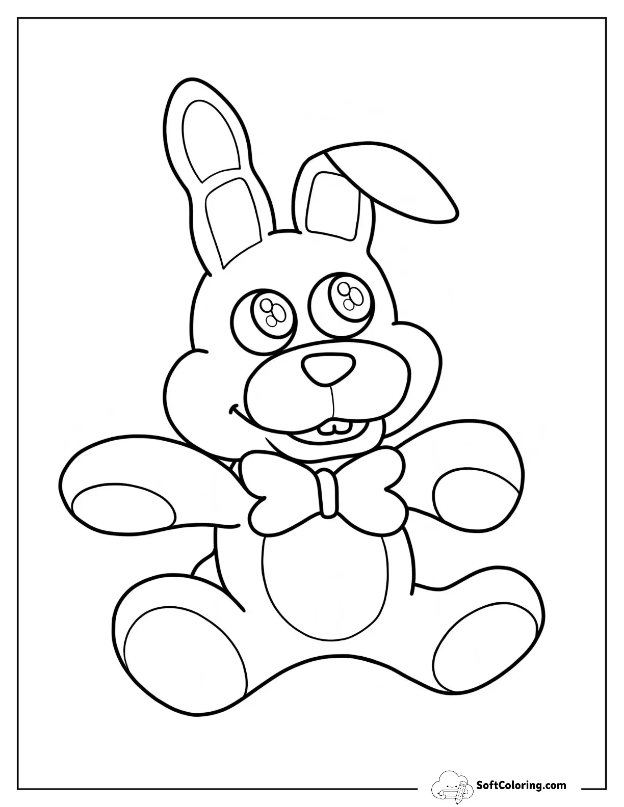 Five Nights At Freddy's Coloring Page Of Cute Bonnie For Kids