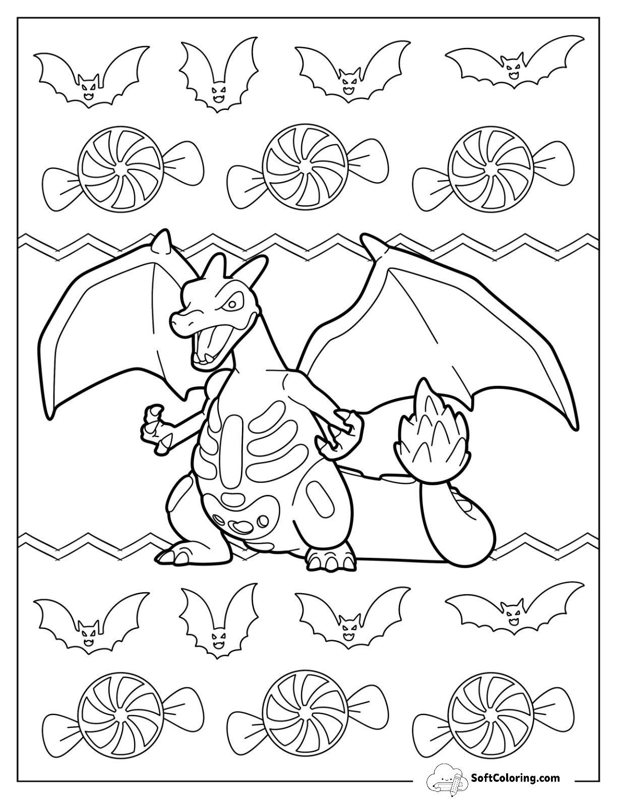 Cute Charizard In Skeleton Costume