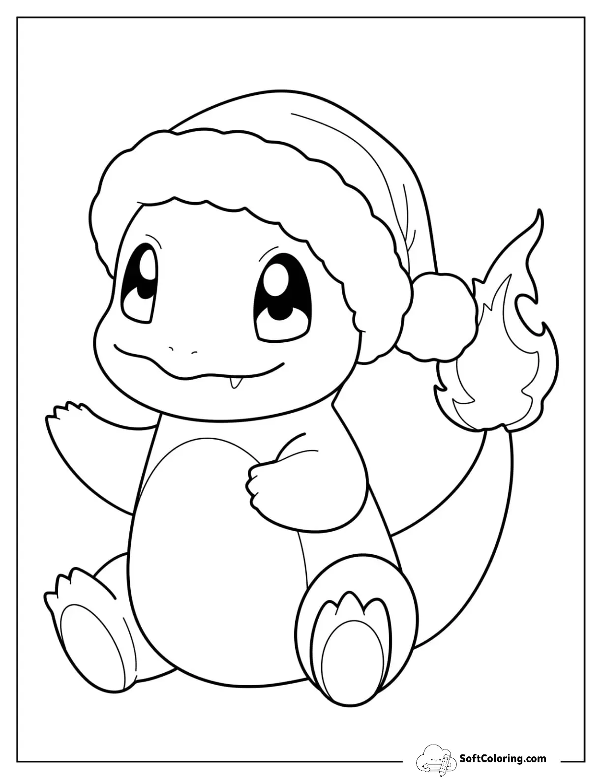 Pokemon Christmas Cute Charmander In Santa Hat