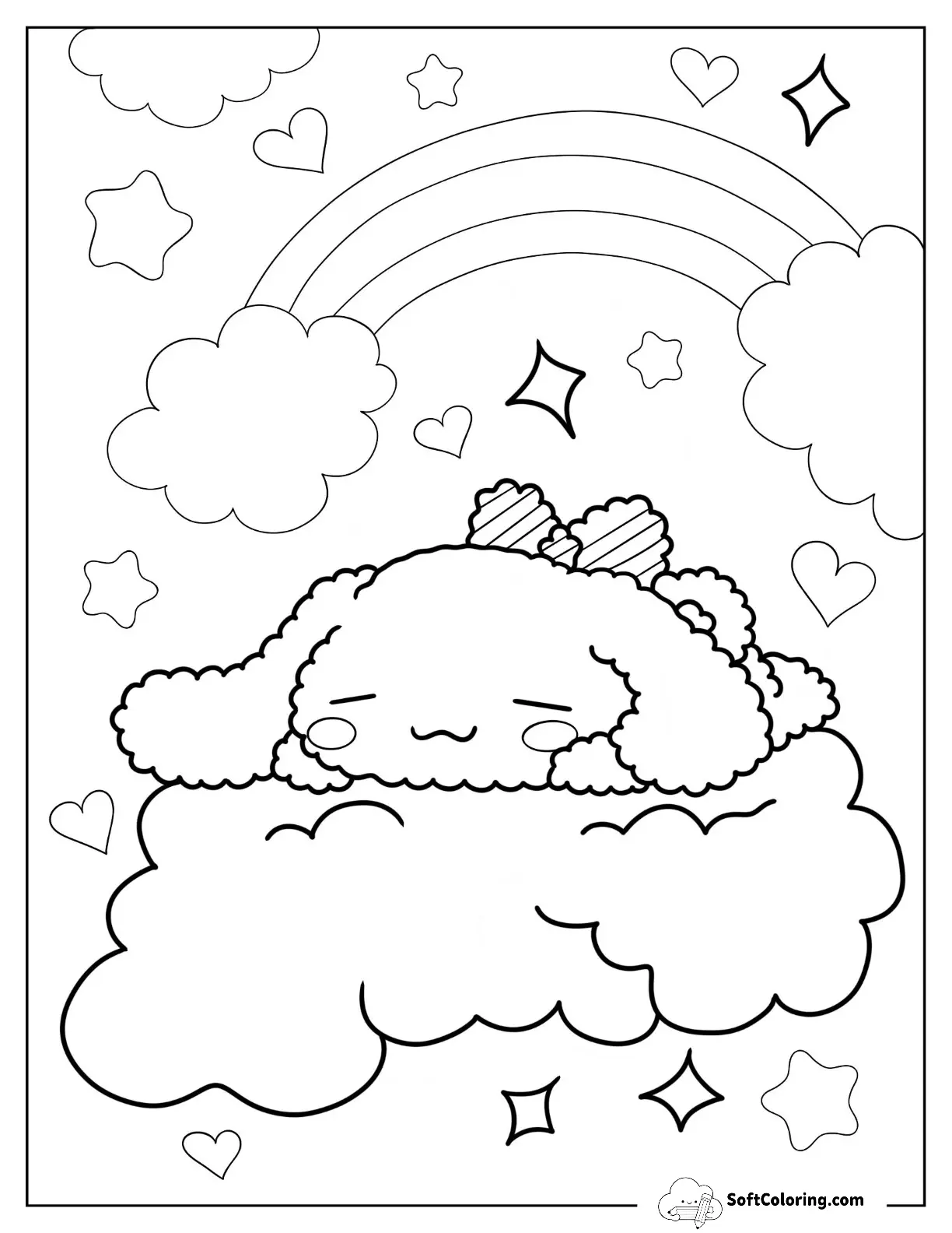 Cute Cinnamon Sleeping On Cloud