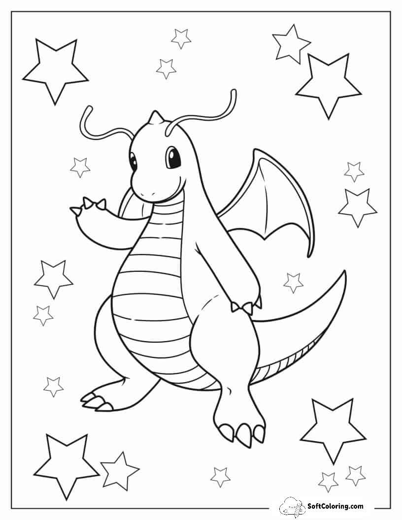 Cute Dragonite Pokemon To Color