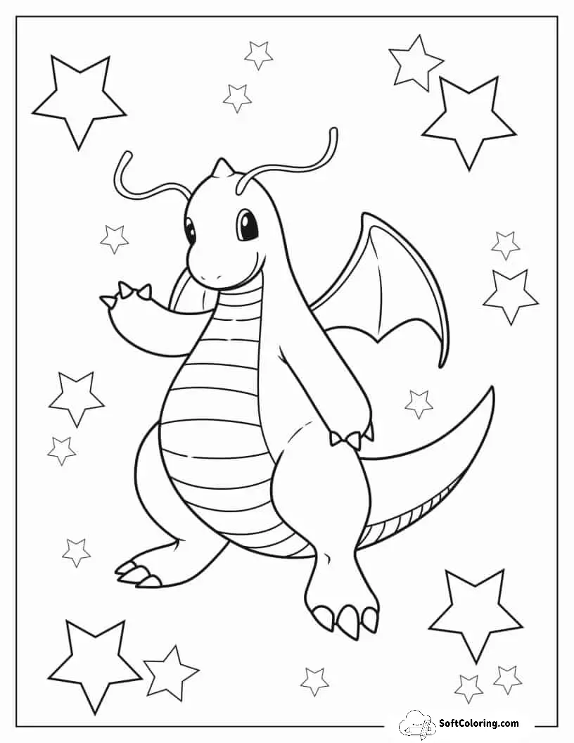 Cute Dragonite Pokemon To Color