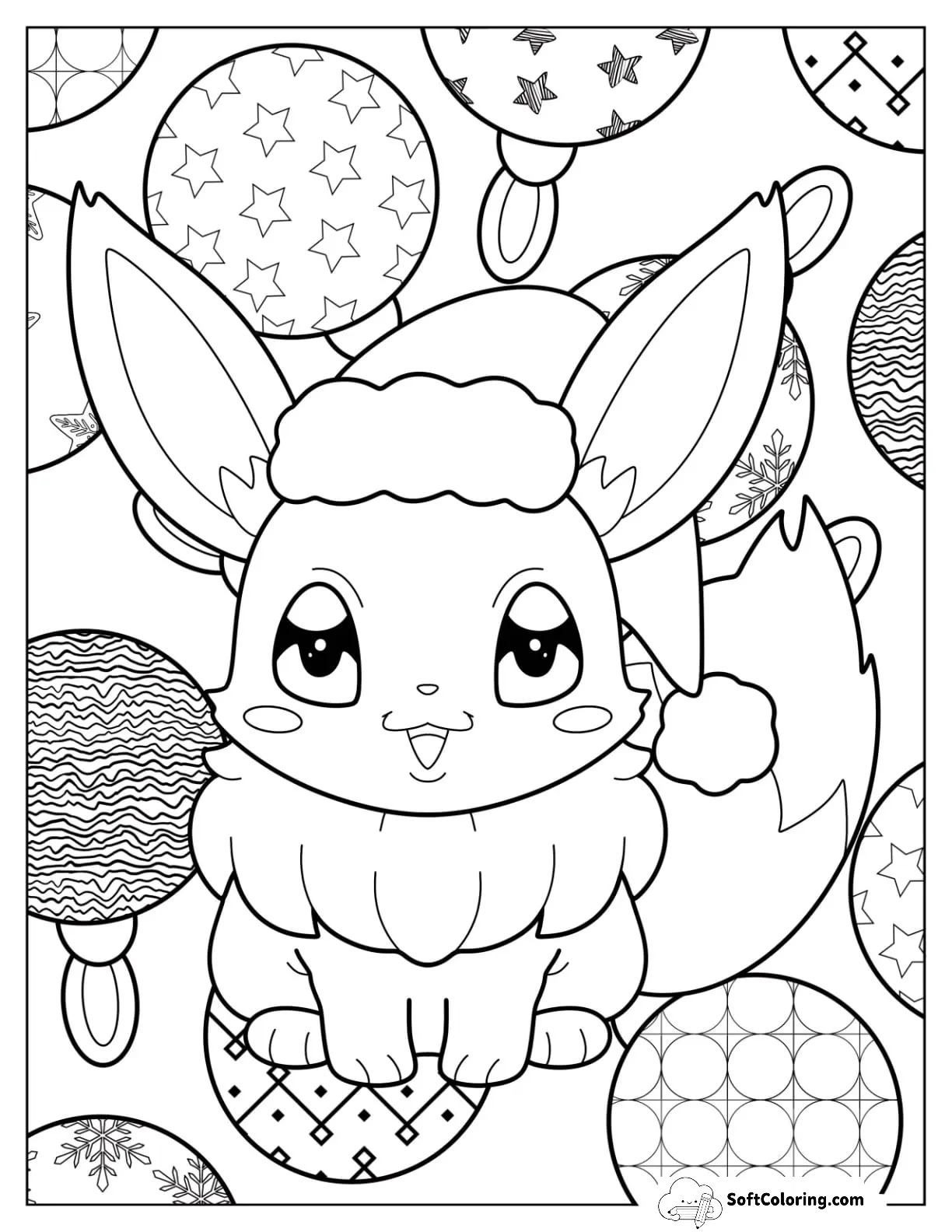 Cute Eevee With Baubles In The Background Pokemon Christmas