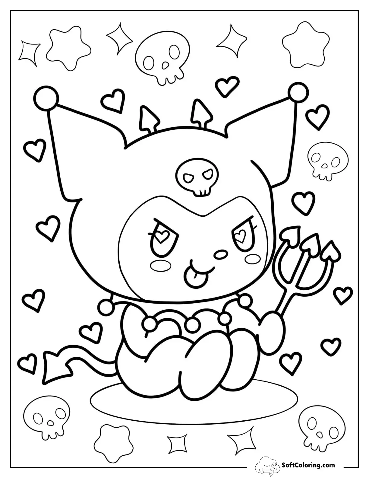 Cute Evil Kuromi For Preschoolers