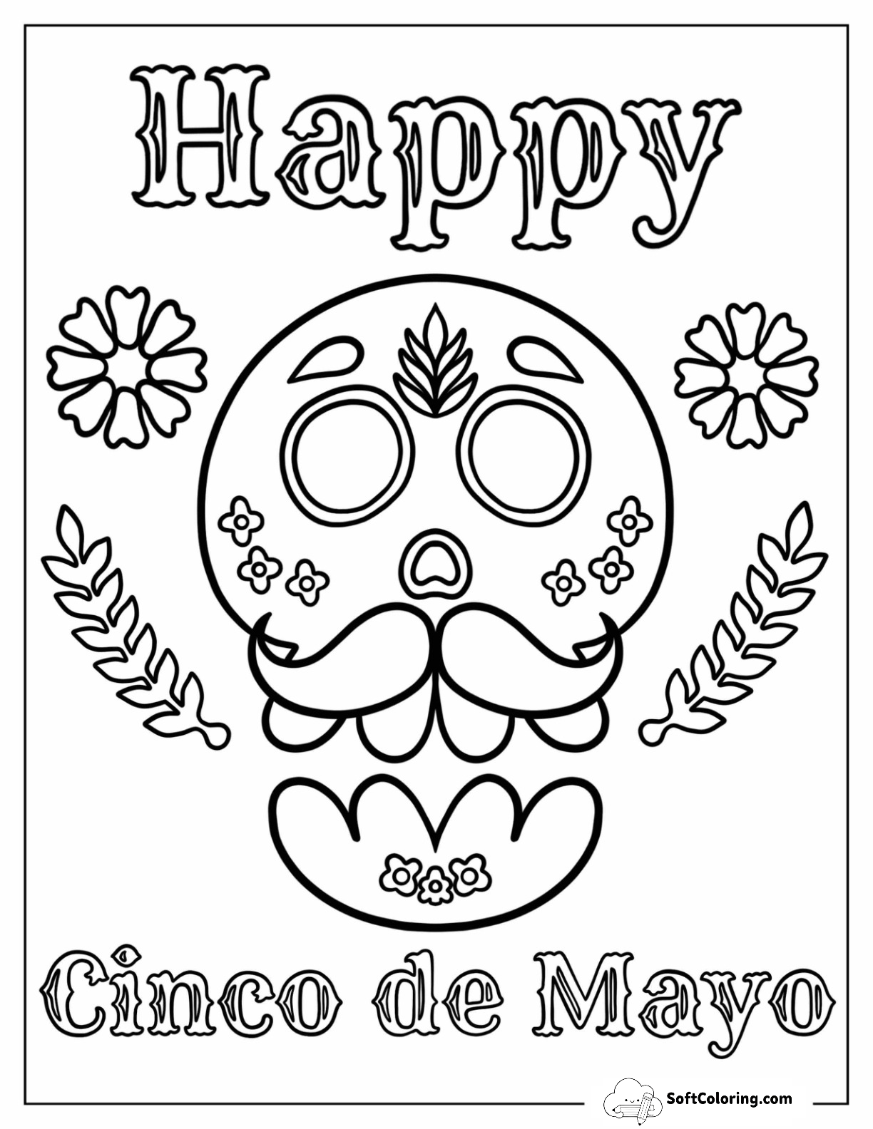 Cute Happy Cinco De Mayo With Sugar Skull