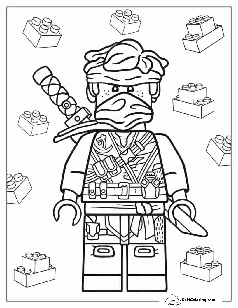 Cute Jay Lightning Ninja Coloring Sheet