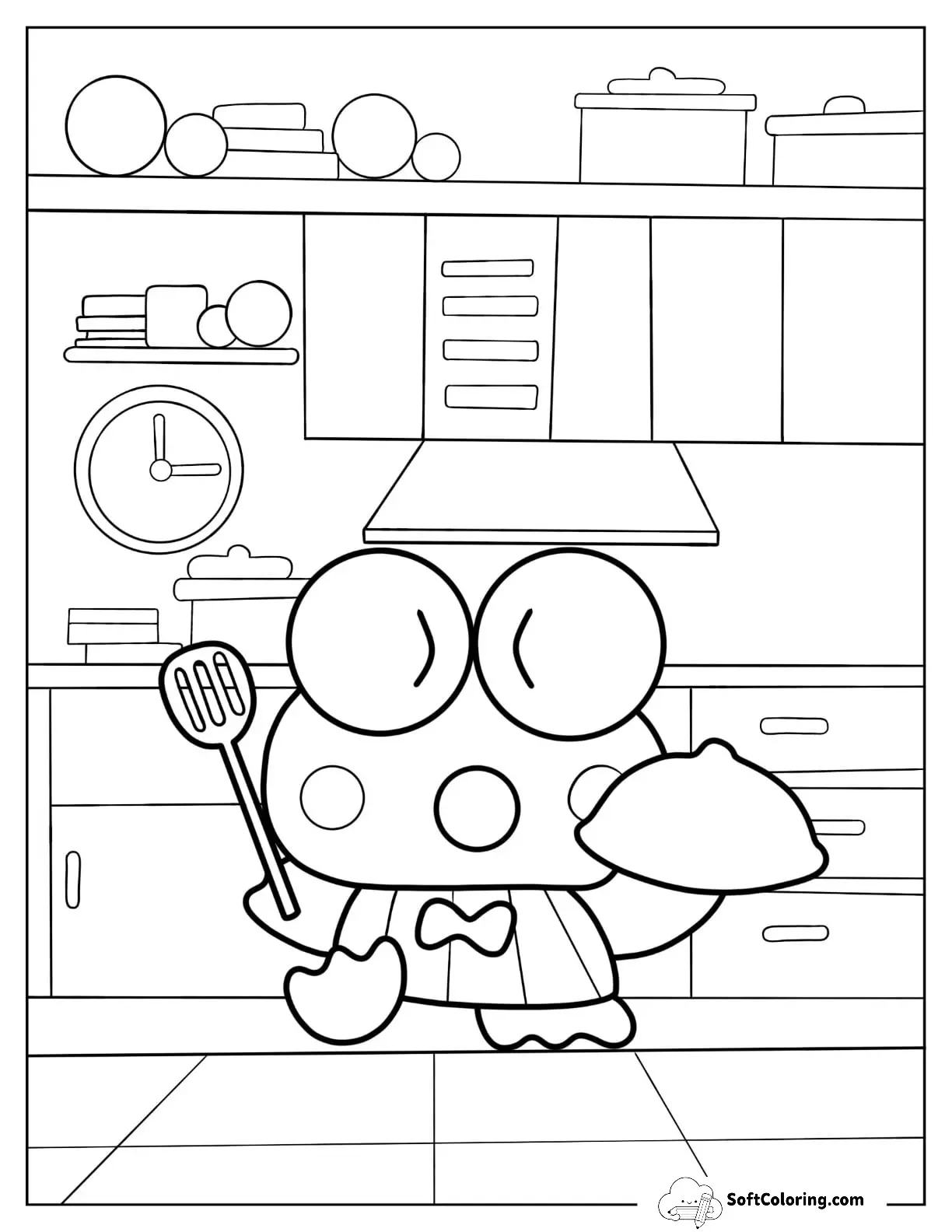 Cute Keroppi Cooking In The Kitchen