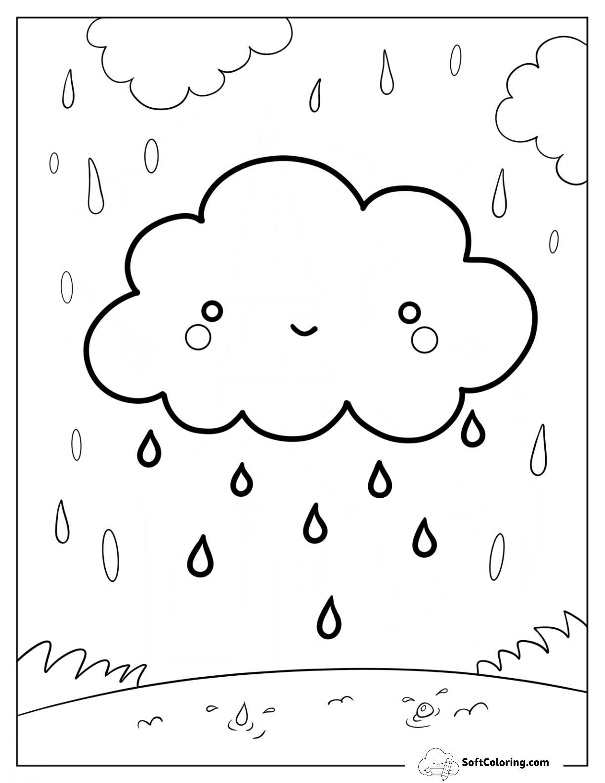 Cute Little Raincloud For Preschoolers