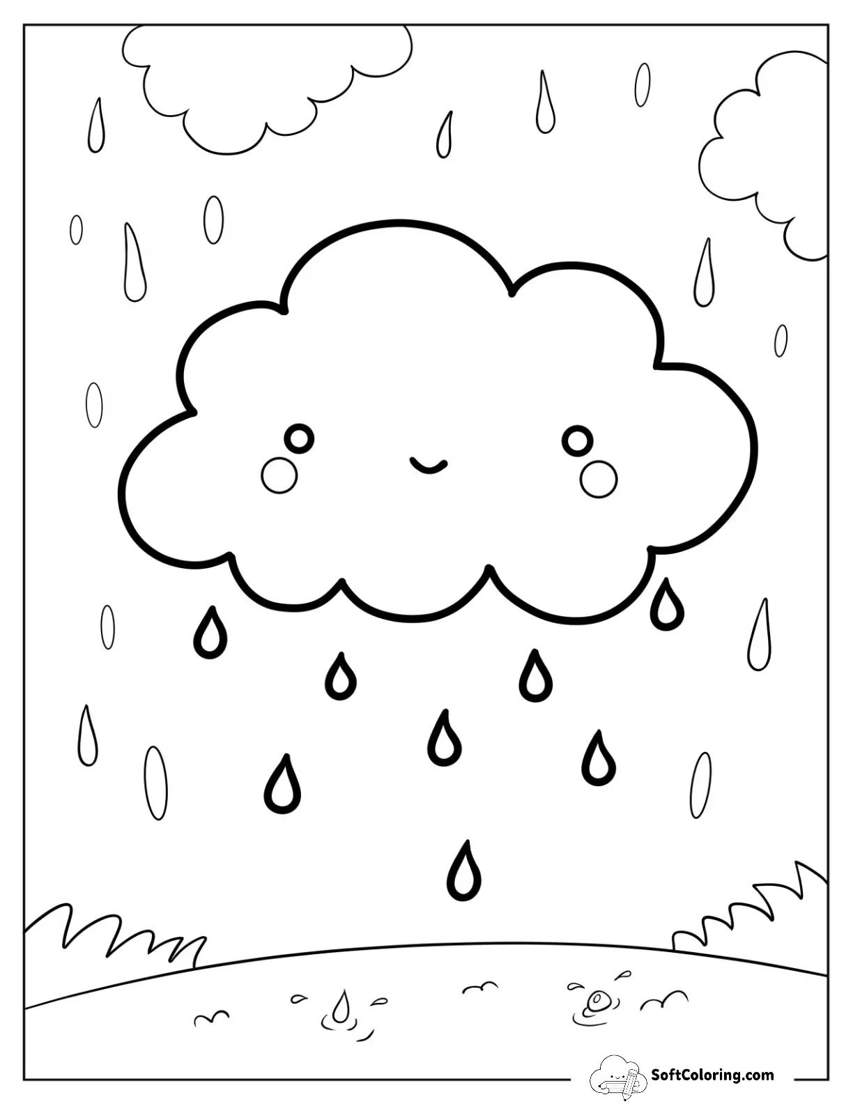 Cute Little Raincloud For Preschoolers