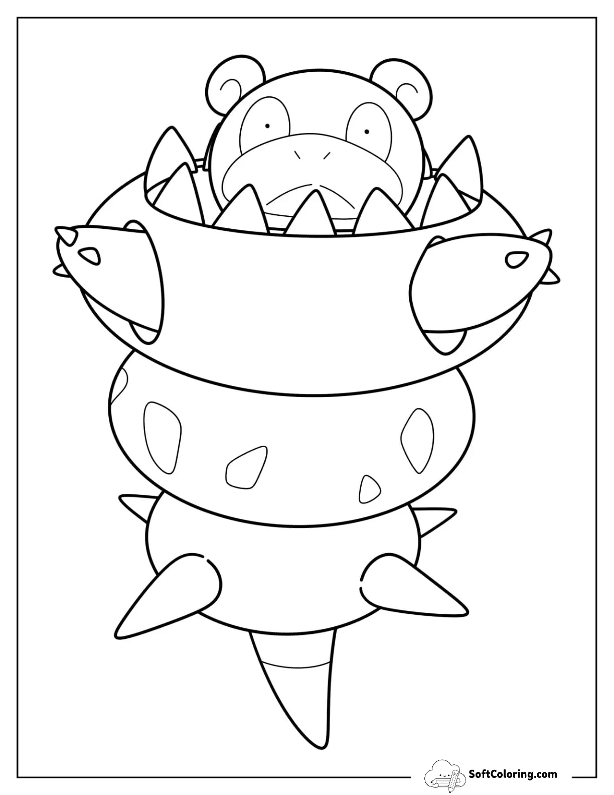 Mega Pokemon Coloring Page Of Cute Mega Slowbro For Preschoolers