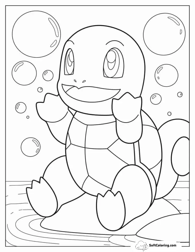 Cute Squirtle Pokemon To Color