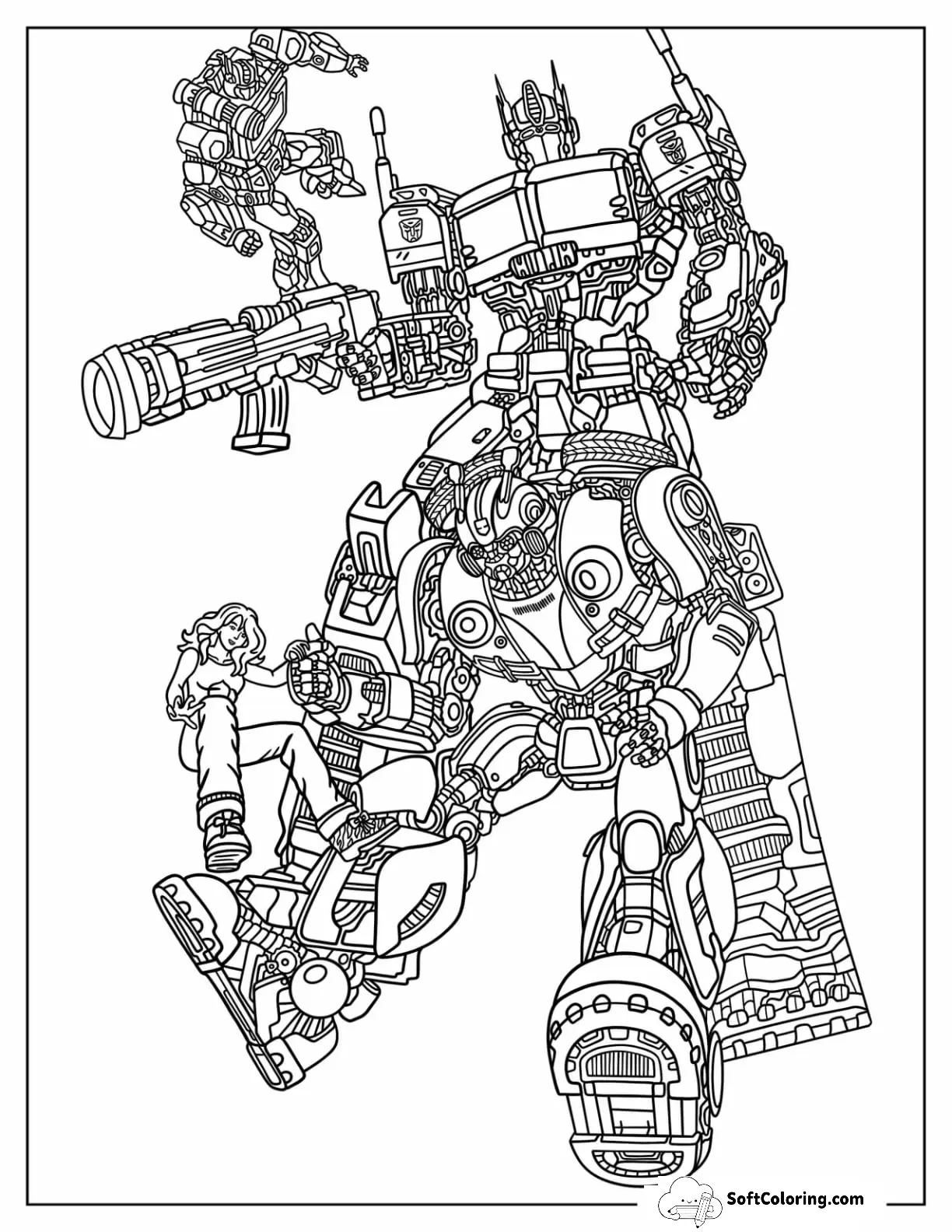Detailed Bumblebee Coloring Page And Optimus Prime